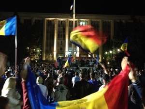 Manifestation nocturne à Chisinau